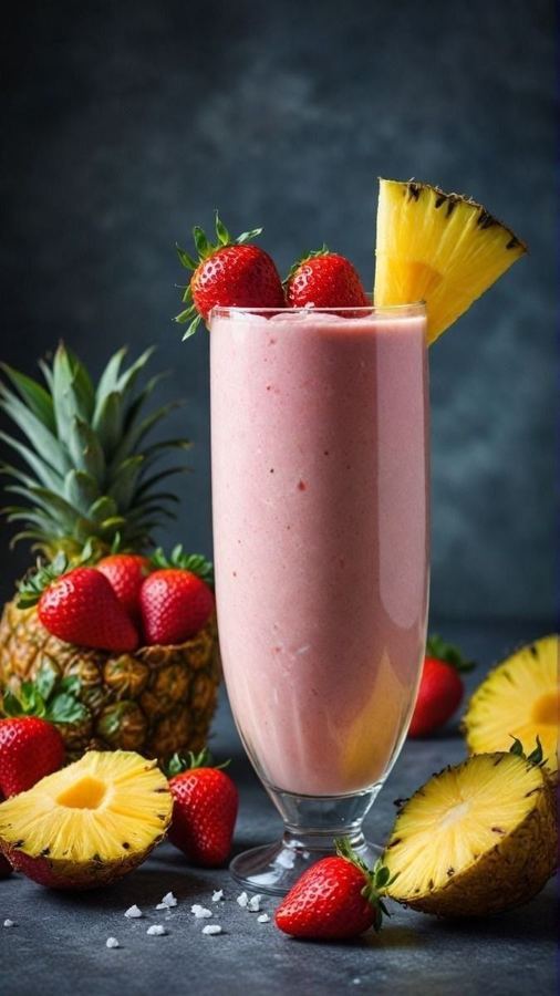 Suco Morango & Abacaxi ( da fruta).